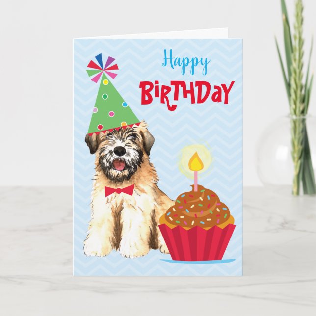 Cupcake Anniversaire Soft Coated Wheaten Carte Ter (Devant)