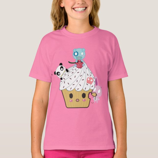 Cupcake Attack! (>_<) T-Shirt (Vorderseite)