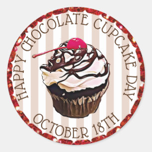 Cupcake au chocolat avec Stickers Cerise