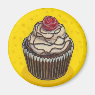 Cupcake auf Gelb Magnet