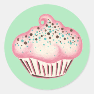 Cupcake-Aufkleber Runder Aufkleber