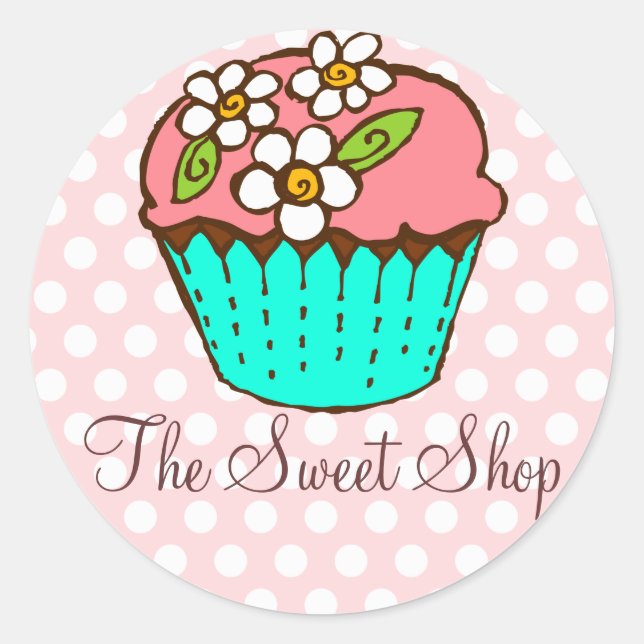 Cupcake-Aufkleber Runder Aufkleber (Vorderseite)