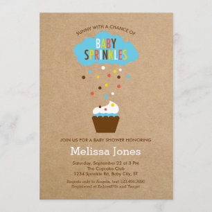 Cupcake Baby Sprinkle Baby Dusche Einladung