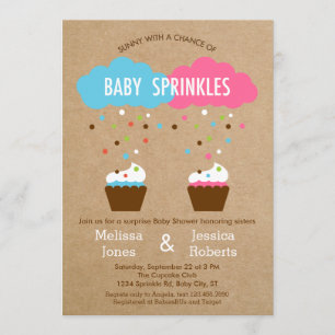 Cupcake Baby Sprinkle Baby shower Invitation