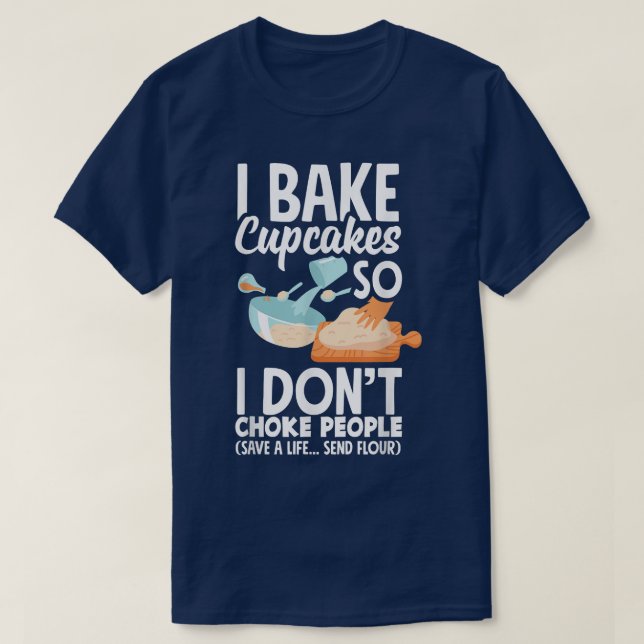 Cupcake Backbake Lover Funny Cupcake 1273 T-Shirt (Design vorne)