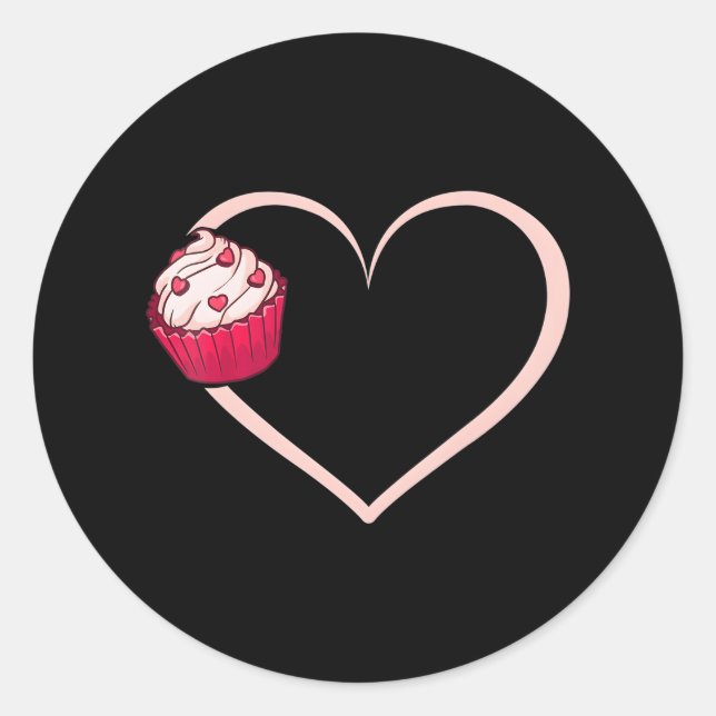 Cupcake Backbeat Liebe Backen Runder Aufkleber (Vorderseite)