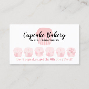 Cupcake Bäckerei Café Loyalty Loyalty Punch Ermäßi Visitenkarte