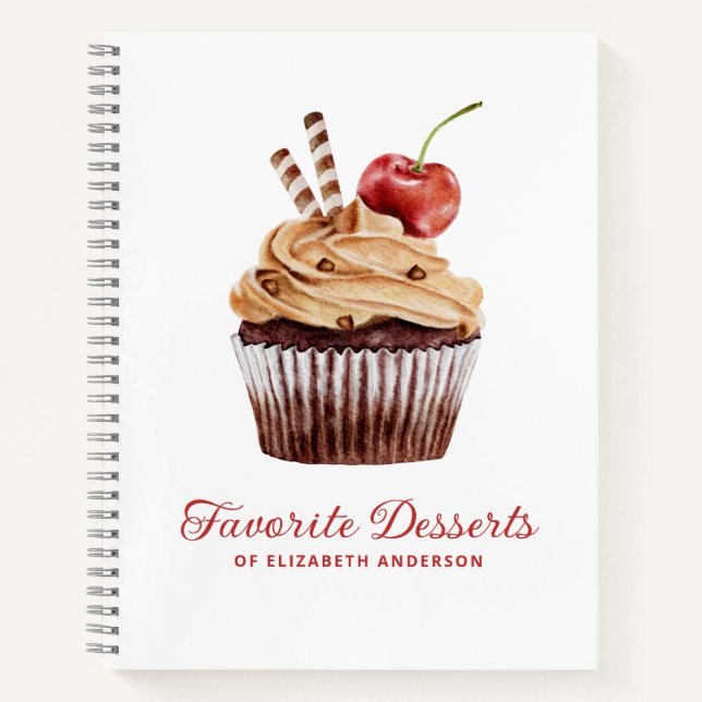 Cupcake Bäckerei Dessert Rezept Kochbuch Notizbuch (Vorderseite)