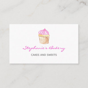 Cupcake Bäckerei Elegante Rosa Moderne Visitenkarte