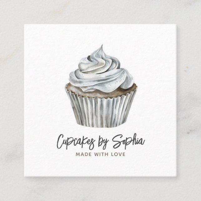 Cupcake Bäckerei Koch Catering Quadratische Visitenkarte (Vorderseite)