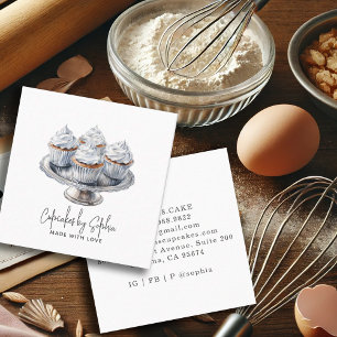 Cupcake Bäckerei Koch Catering Quadratische Visitenkarte