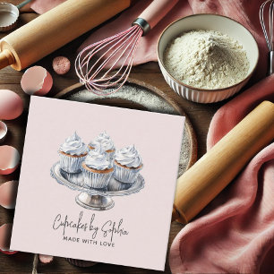 Cupcake Bäckerei Koch Catering Quadratische Visitenkarte