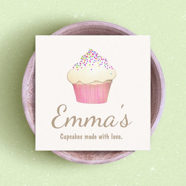 Cupcake Bäckerei Koch Catering Quadratische Visitenkarte (Von Creator hochgeladen)