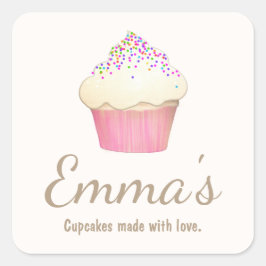 Cupcake Bäckerei Koch Catering Quadratischer Aufkleber