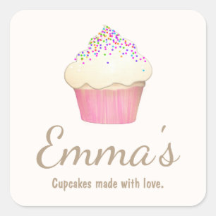 Cupcake Bäckerei Koch Catering Quadratischer Aufkleber