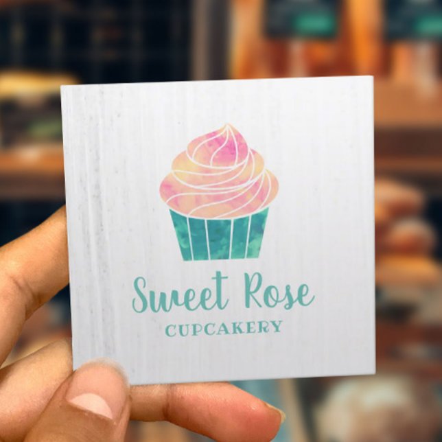 Cupcake Bäckerei Konditorei hausgemachte Nachspeis Quadratische Visitenkarte (Von Creator hochgeladen)