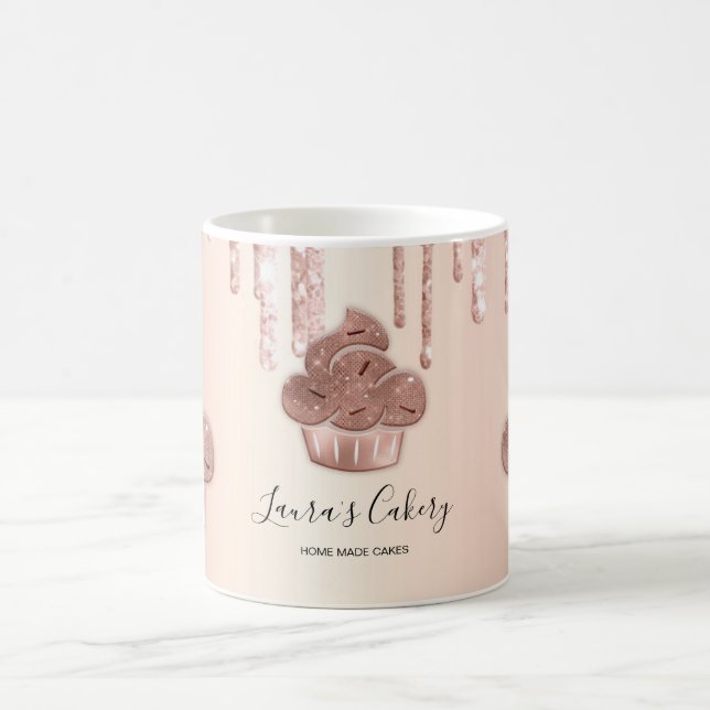 Cupcake Bäckerei Konditorei Koch Glitzer Tropfen R Kaffeetasse (Mittel)