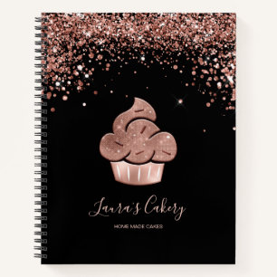 Cupcake Bäckerei Konditorei Koch Glitzer Tropfen R Notizbuch