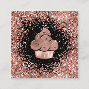 Cupcake Bäckerei Konditorei Koch Glitzer Tropfen R Quadratische Visitenkarte
