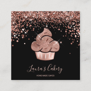 Cupcake Bäckerei Konditorei Koch Glitzer Tropfen R Quadratische Visitenkarte