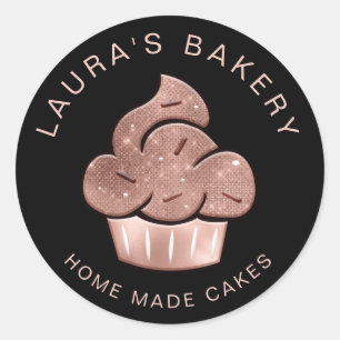 Cupcake Bäckerei Konditorei Koch Glitzer Tropfen R Runder Aufkleber