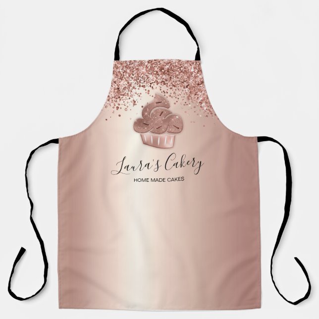 Cupcake Bäckerei Konditorei Koch Glitzer Tropfen R Schürze (Vorderseite)