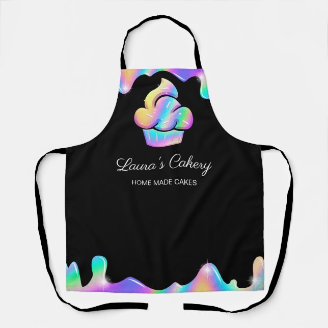 Cupcake Bäckerei Konditorei Koch Holographic Tropf Schürze (Vorderseite)