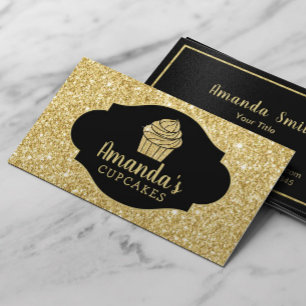 Cupcake Bäckerei Konditorei Koch Moderner Gold Gli Visitenkarte
