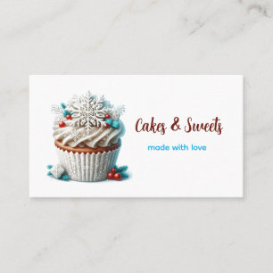 Cupcake Bäckerei Konditorei Koch Schneeflocken Visitenkarte