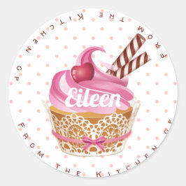 Cupcake Backkleber/Etiketten Runder Aufkleber