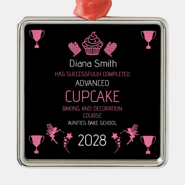 Cupcake Backkurs Ornament Aus Metall (Vorne)