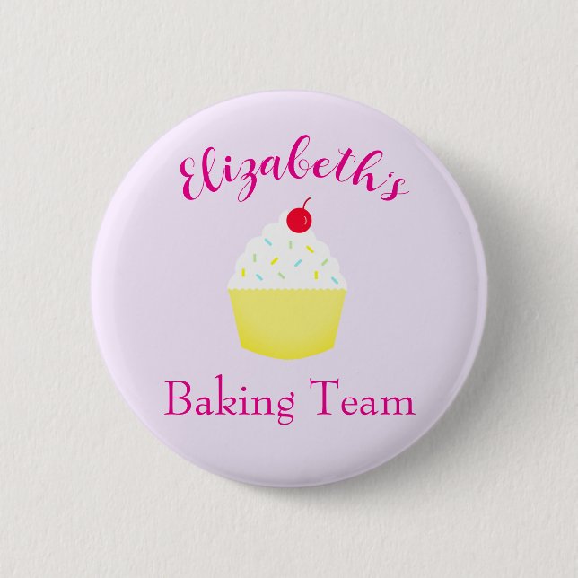 Cupcake-Backteam Geburtstag Button (Vorderseite)
