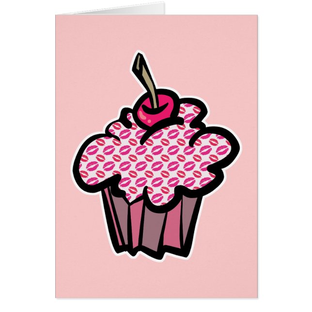 cupcake baisers au rouge à lèvres (Devant)