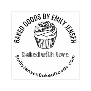Cupcake Baked mit Liebe Business Name Website #R Permastempel