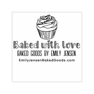 Cupcake Baked mit Liebe Business Name Website URL Permastempel