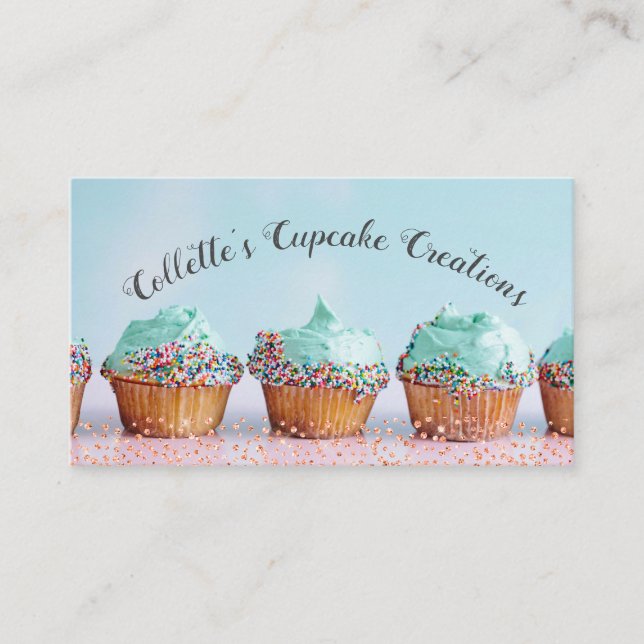 Cupcake Baker Konditorei Koch Catering Visitenkarte (Vorderseite)