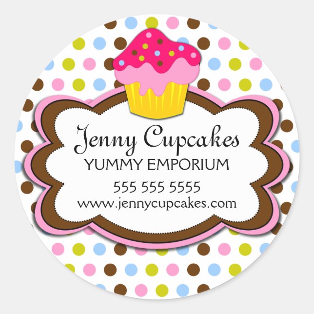 Cupcake Bakery Box Siegel Runder Aufkleber (Vorderseite)