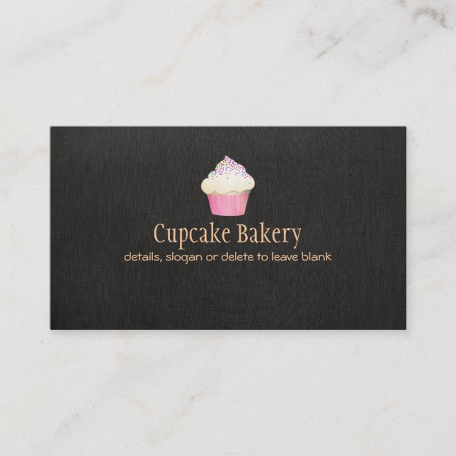 Cupcake Bakery Imitate Black Line Visitenkarte (Vorderseite)