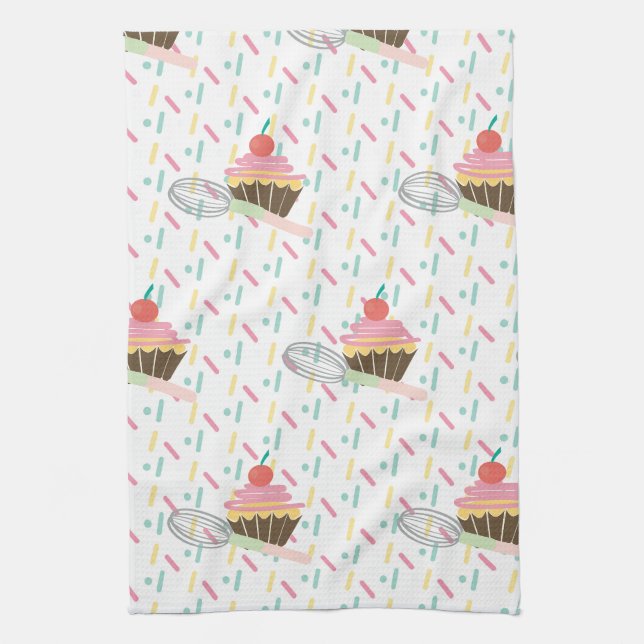 Cupcake Bakery Kitchen Whisky | Feinschmecker Love Geschirrtuch (Vertikal)