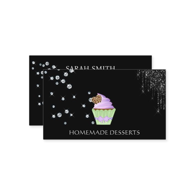 Cupcake Bakery Koch, niedlich Visitenkarte (Vorderseite/Rückseite Beispiel)