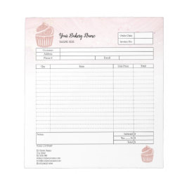 Cupcake Bakery Mixer Bestellformular Notepad Notizblock
