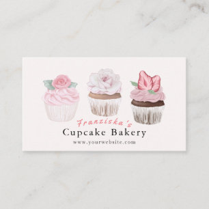 Cupcake Bakery Pink Bäckerei Business Card Visitenkarte