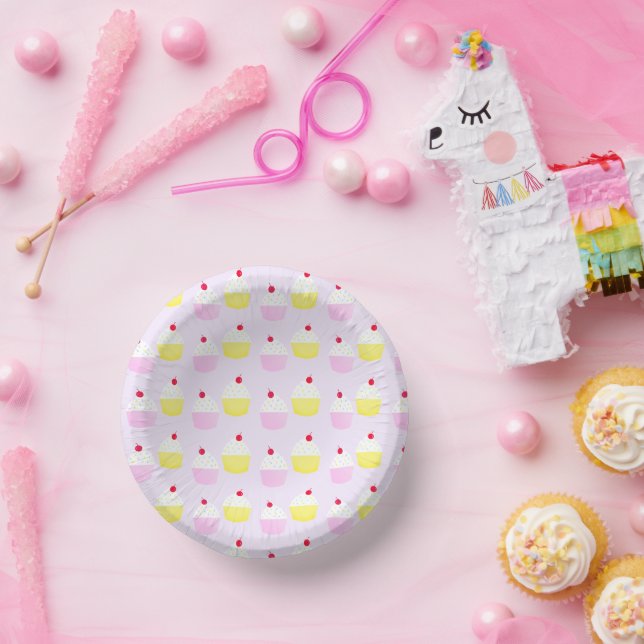 Cupcake Baking Birthday Pappteller (Party)