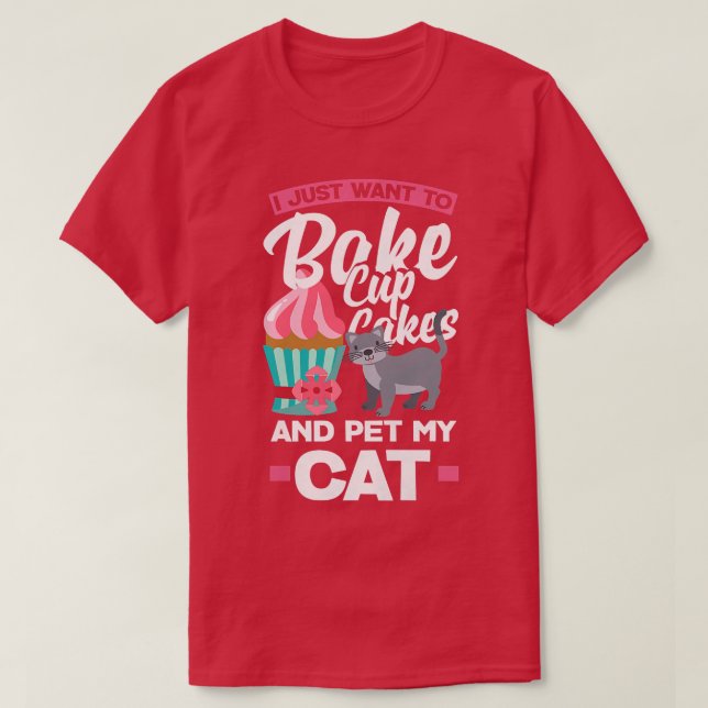 Cupcake Baking Cat Eigentümer T-Shirt (Design vorne)