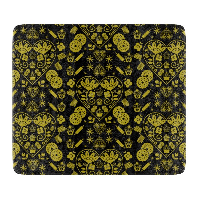 Cupcake Baking Folk Schneidebrett (Vorderseite)