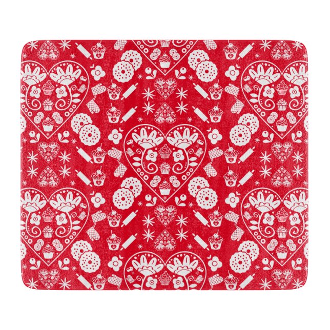 Cupcake Baking Folk Schneidebrett (Vorderseite)