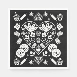 Cupcake Baking Folk Serviette