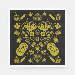 Cupcake Baking Folk Serviette