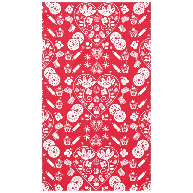 Cupcake Baking Folk Tischdecke (Vorderseite)