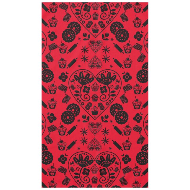 Cupcake Baking Folk Tischdecke (Vorderseite)